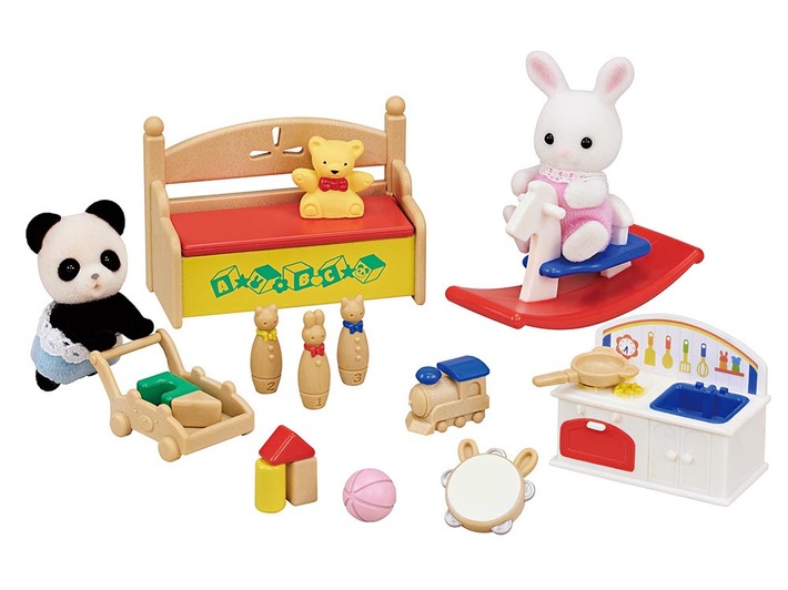 おもちゃいっぱいセット-しろウサギ・パンダの赤ちゃん-｜シルバニアファミリー